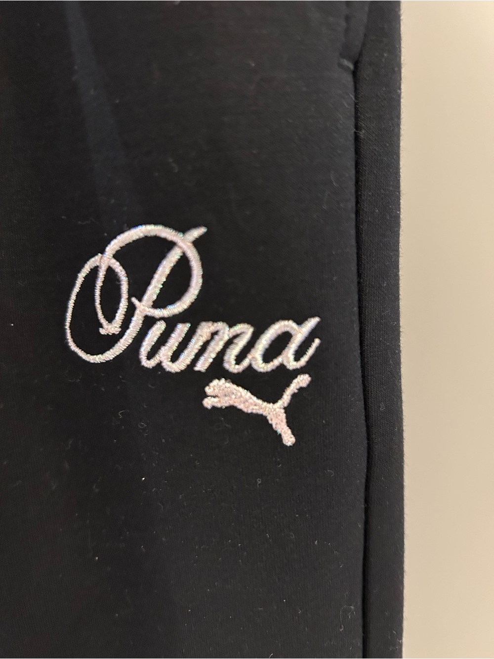 🖤 Puma Black Snap Wide Leg Sweatpants with Gold Snap Buttons - Picture 4 of 6
